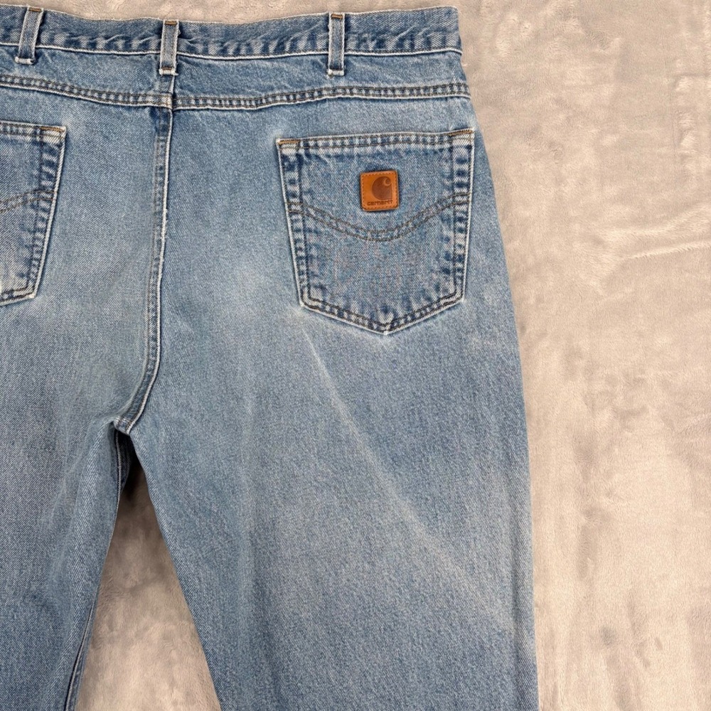Carhartt Jeans Mens 40x30 (Fits 37x28.5) Blue Traditional Fit Straight Leg Work - Picture 11 of 15